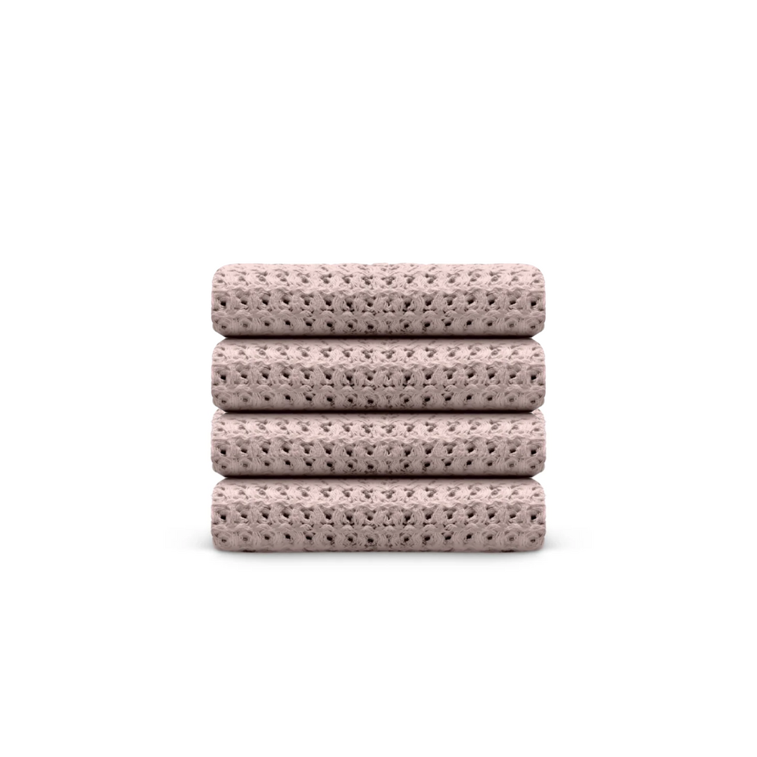 Lot de 4 débarbouillettes en coton égyptien gaufré