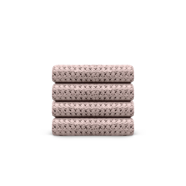 Lot de 4 débarbouillettes en coton égyptien gaufré
