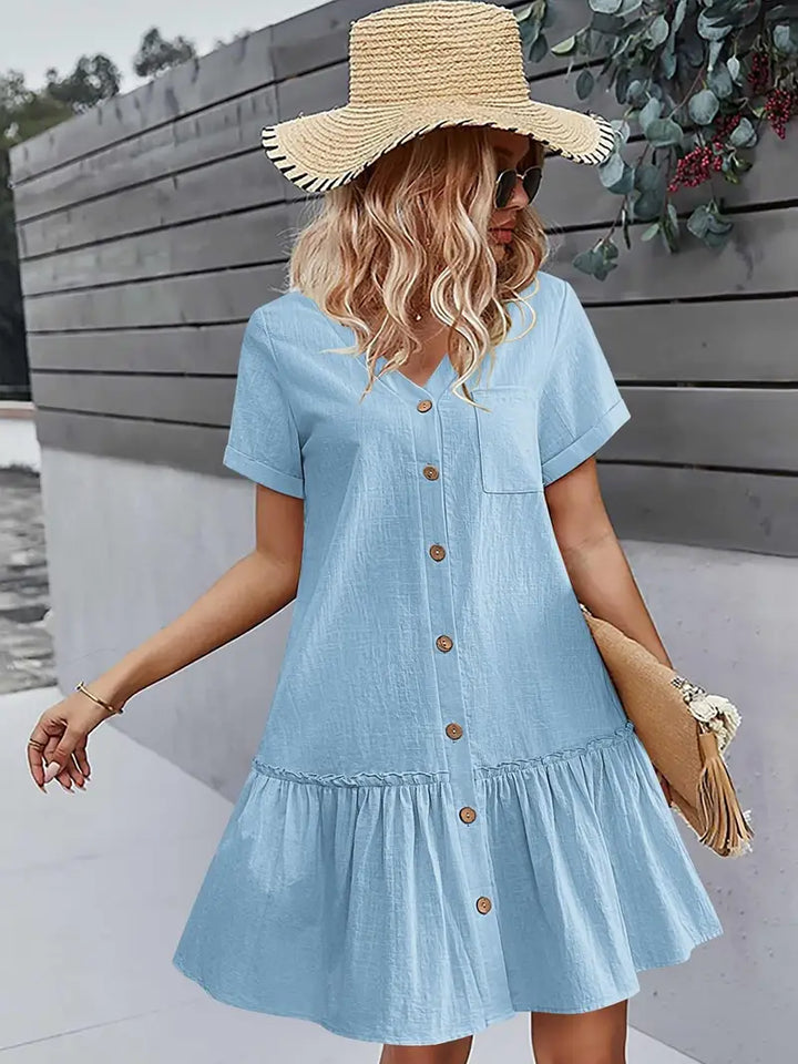Ella – Robe tunique en coton et lin