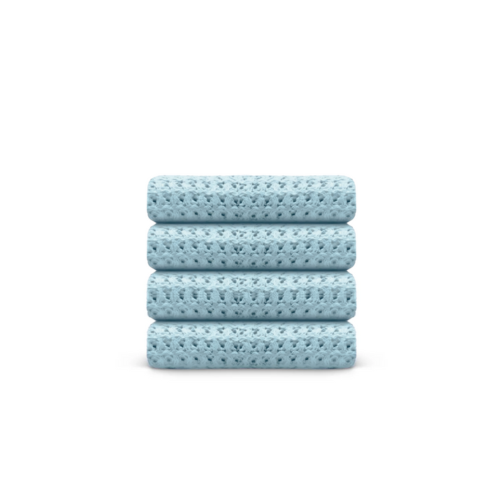 Lot de 4 débarbouillettes en coton égyptien gaufré
