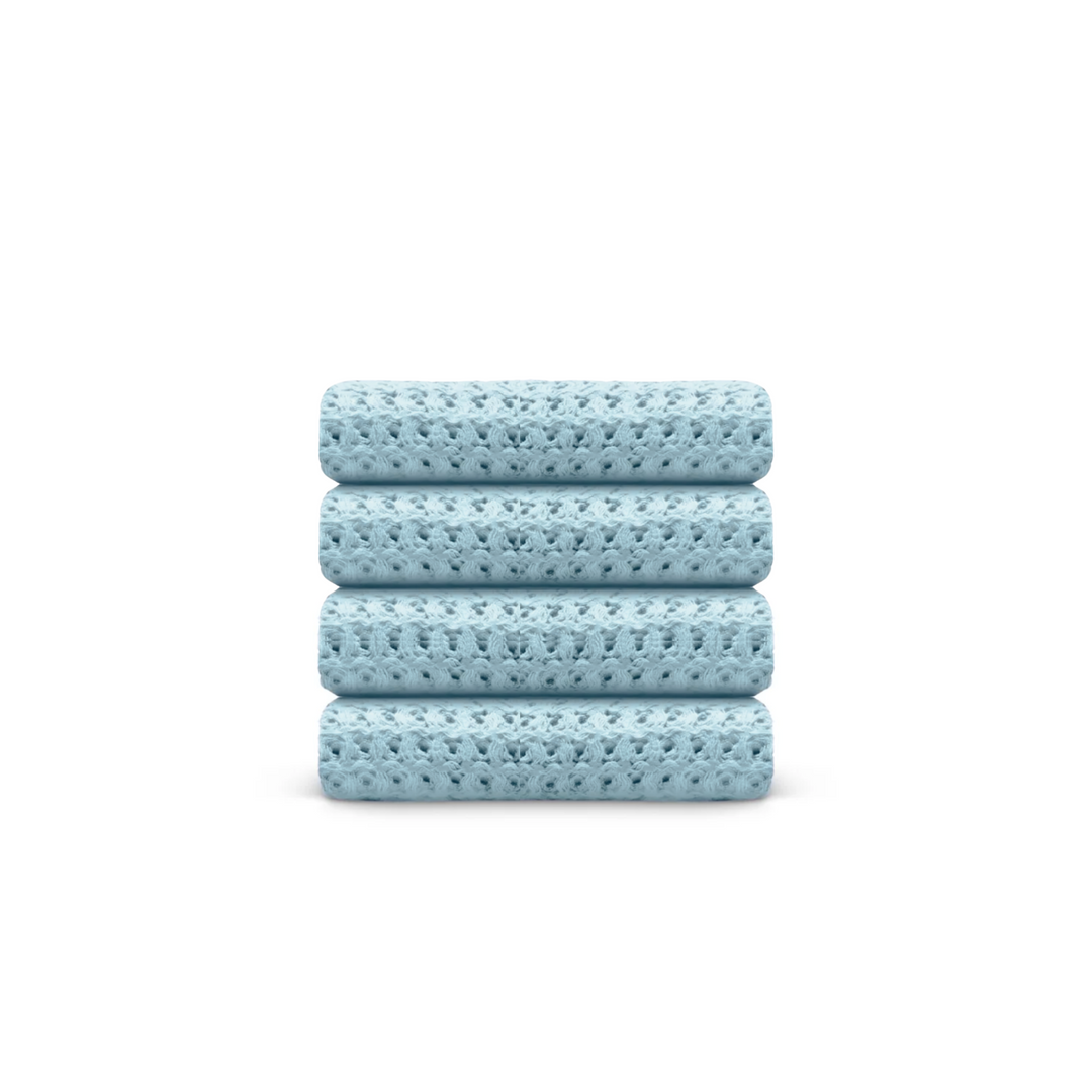 Lot de 4 débarbouillettes en coton égyptien gaufré