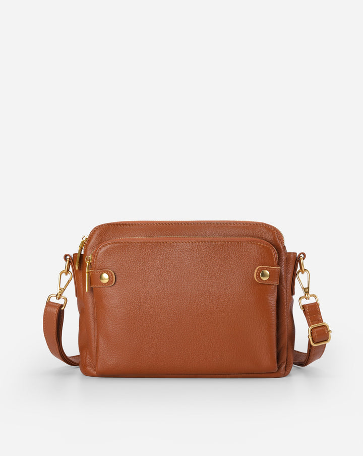 The Bali Three-Layer Leather Crossbody Shoulder & Clutch Bag 2.1L