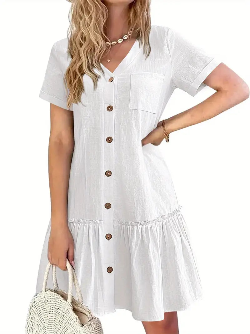 Ella – Robe tunique en coton et lin