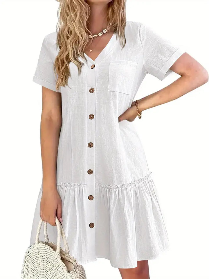 Ella – Robe tunique en coton et lin