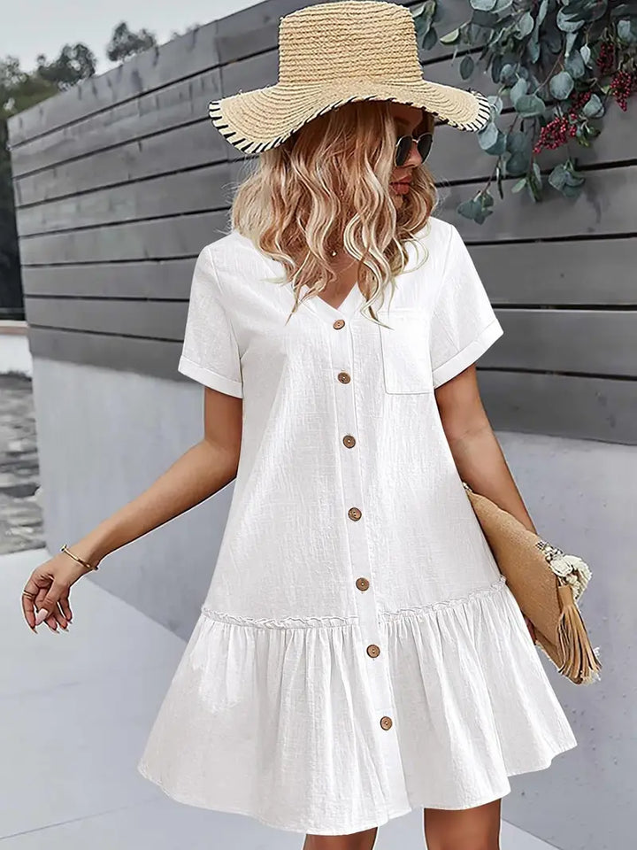 Ella – Robe tunique en coton et lin