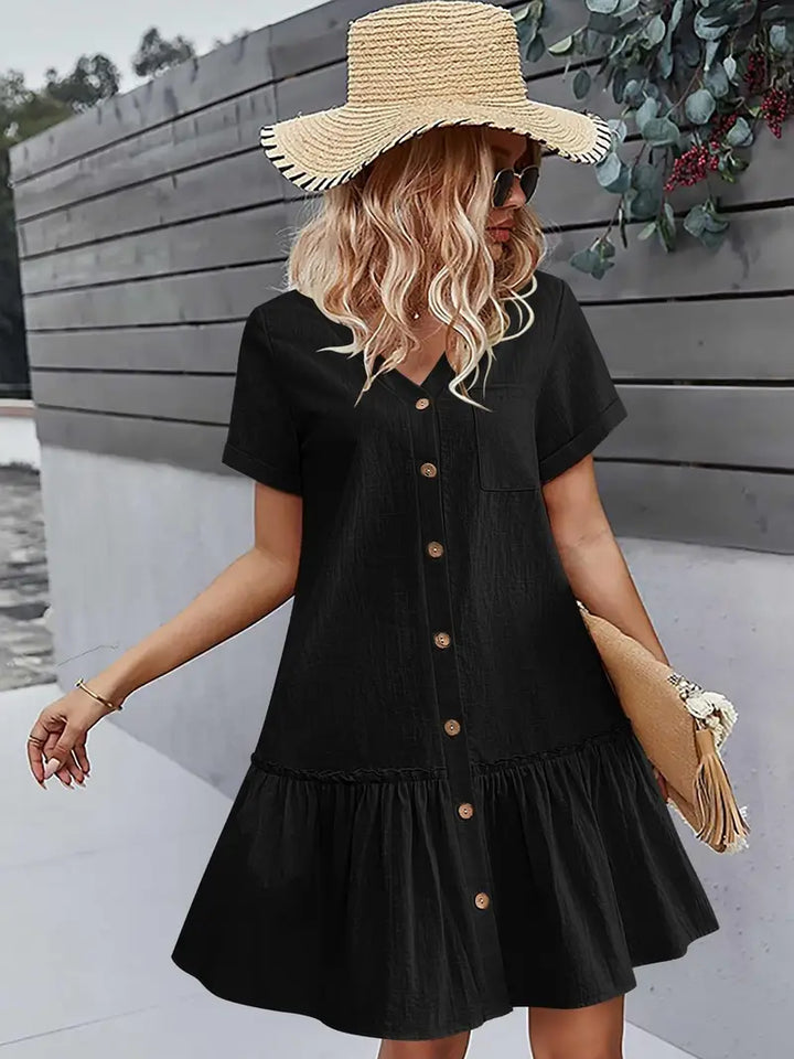 Ella – Robe tunique en coton et lin