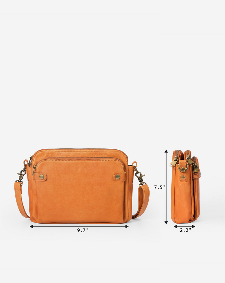 The Bali Three-Layer Leather Crossbody Shoulder & Clutch Bag 2.1L