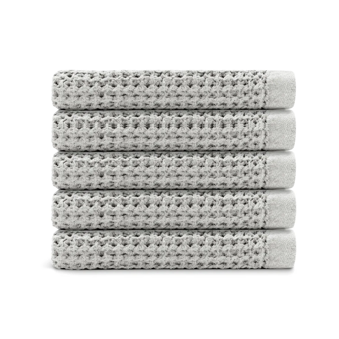 Serviettes de bain en coton égyptien gaufré, 5 pièces