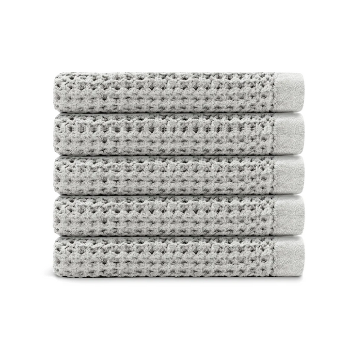 Serviettes de bain en coton égyptien gaufré, 5 pièces