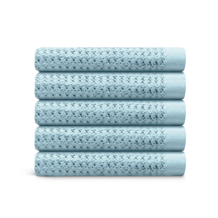 Serviettes de bain en coton égyptien gaufré, 5 pièces