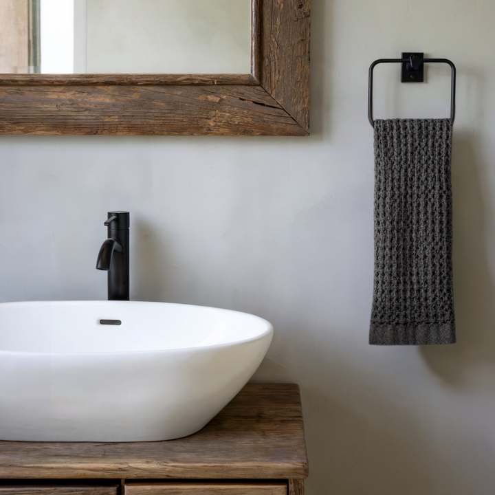 Serviettes de bain en coton égyptien gaufré, 5 pièces