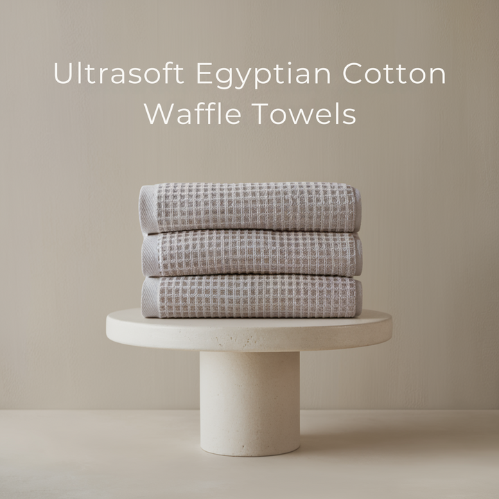 Lot de 4 débarbouillettes en coton égyptien gaufré