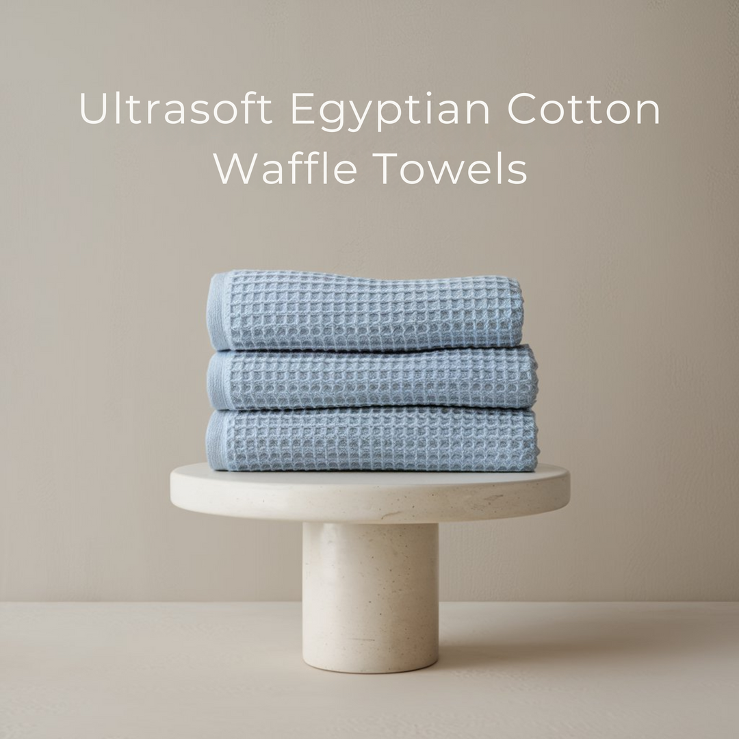 Lot de 4 débarbouillettes en coton égyptien gaufré