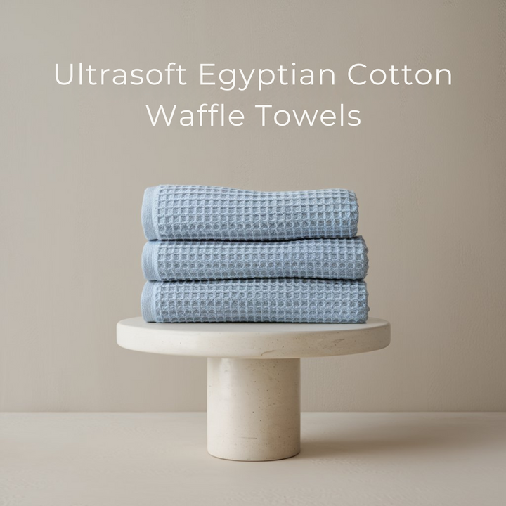 Lot de 4 débarbouillettes en coton égyptien gaufré