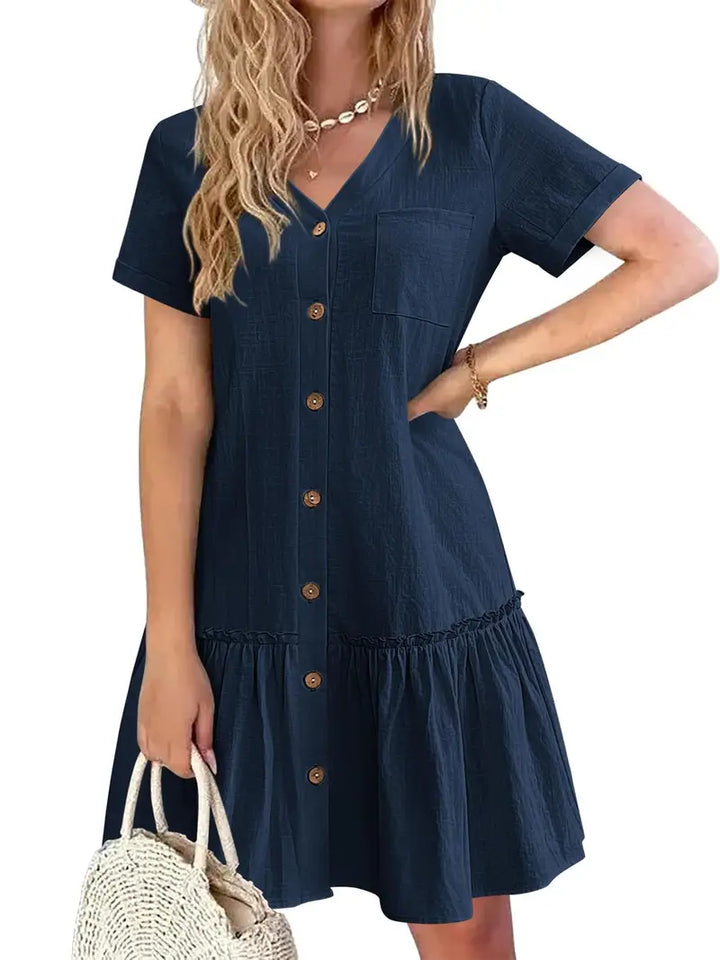 Ella – Robe tunique en coton et lin