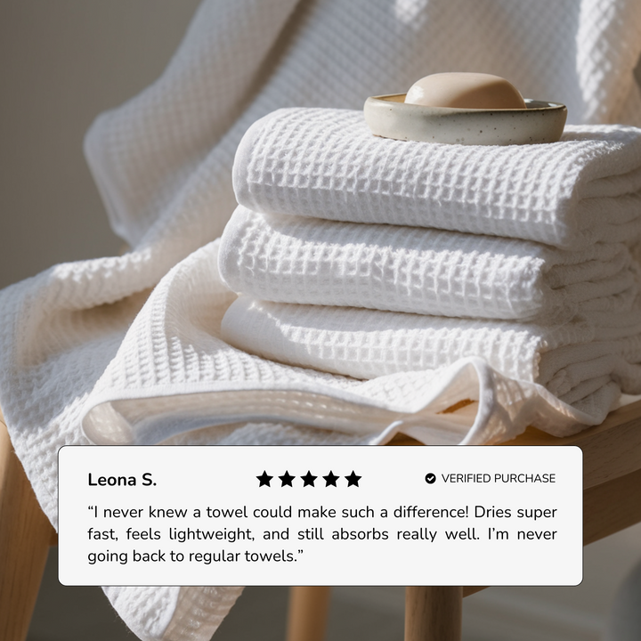 Lot de 4 débarbouillettes en coton égyptien gaufré