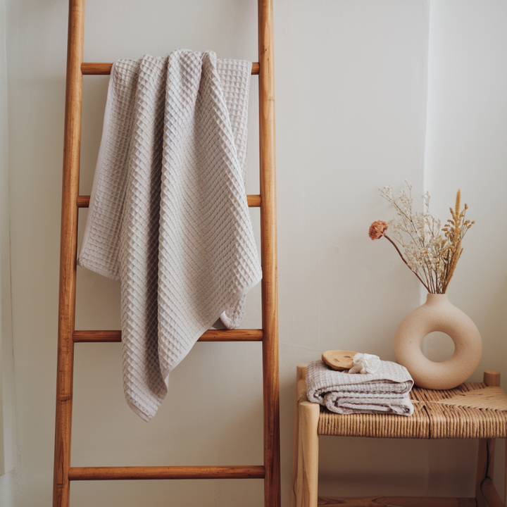 Lot de 4 débarbouillettes en coton égyptien gaufré