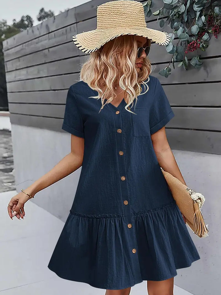 Ella – Robe tunique en coton et lin