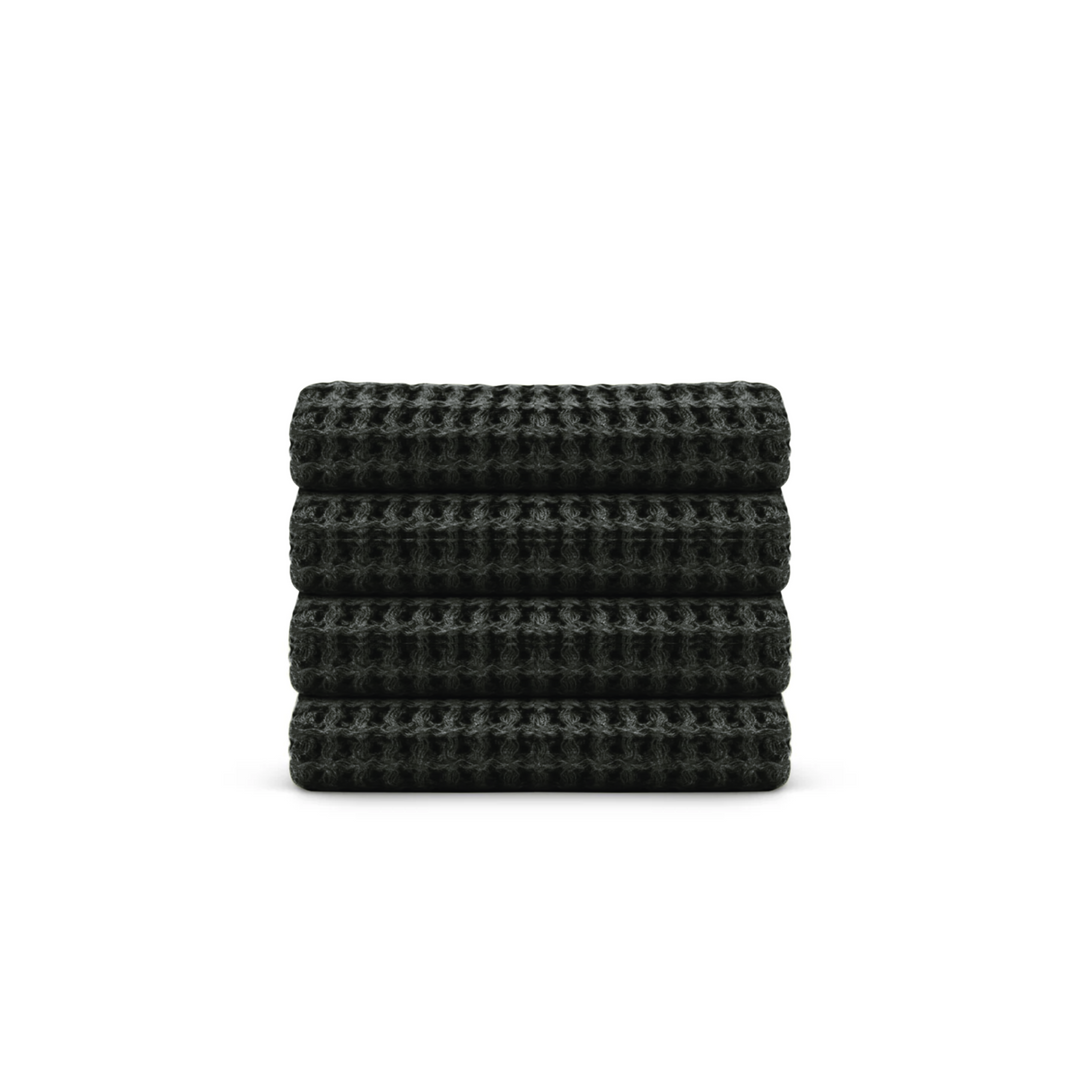 Lot de 4 débarbouillettes en coton égyptien gaufré