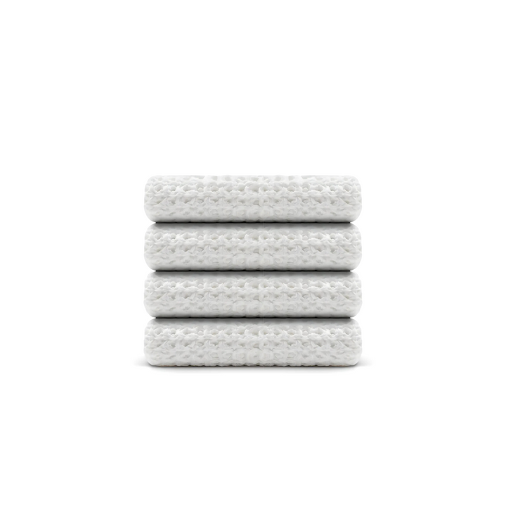 Lot de 4 débarbouillettes en coton égyptien gaufré