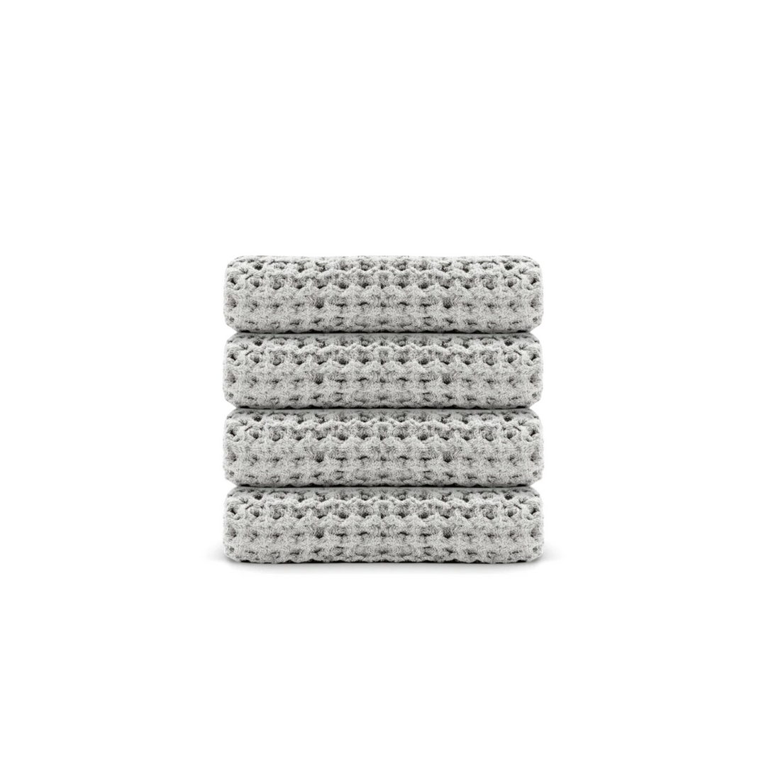 Lot de 4 débarbouillettes en coton égyptien gaufré