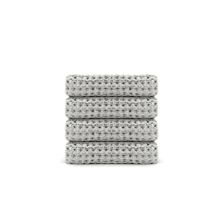 Lot de 4 débarbouillettes en coton égyptien gaufré